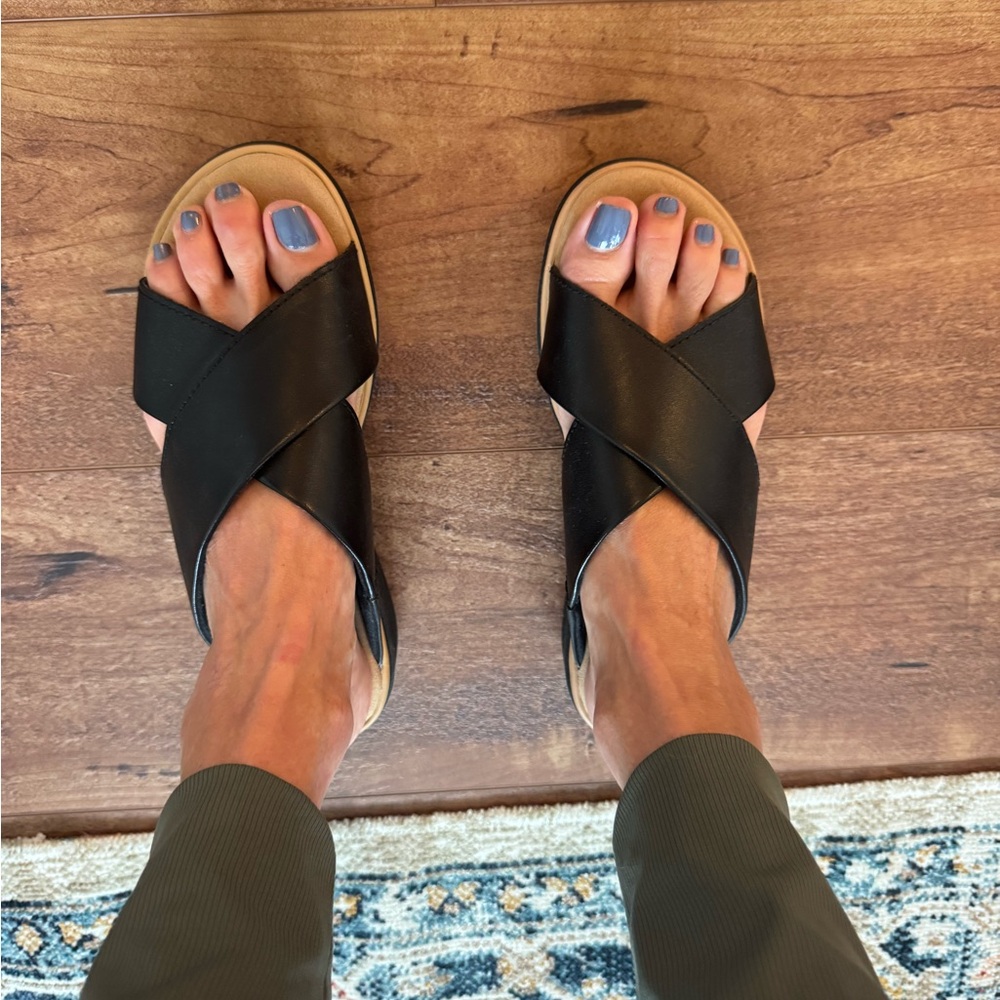 Clarks Black and Tan Women's Sandals